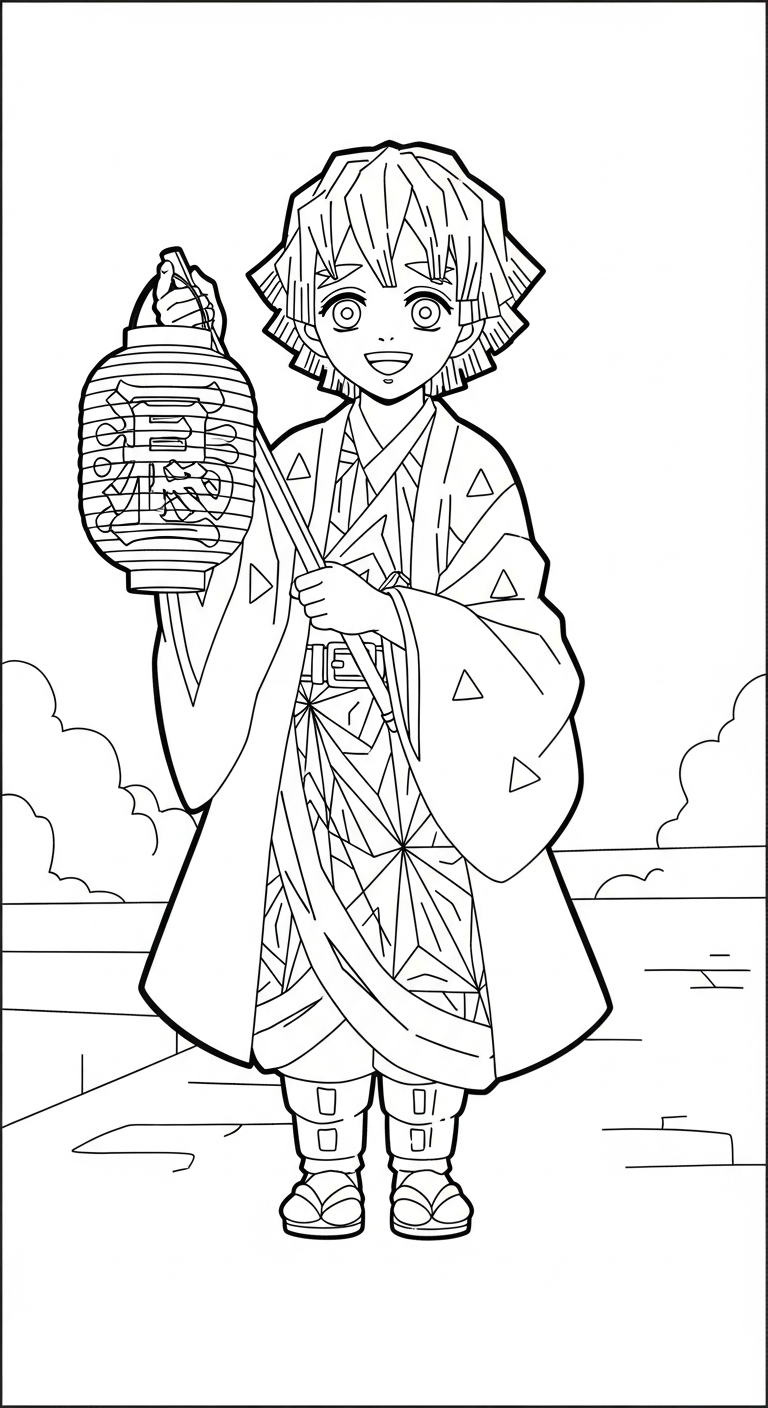 in tranh tô màu Zenitsu