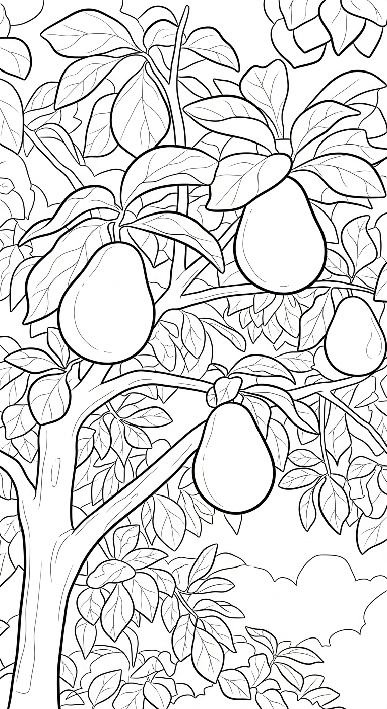 file hình tô màu bơ cho bé 4-5 tuổi