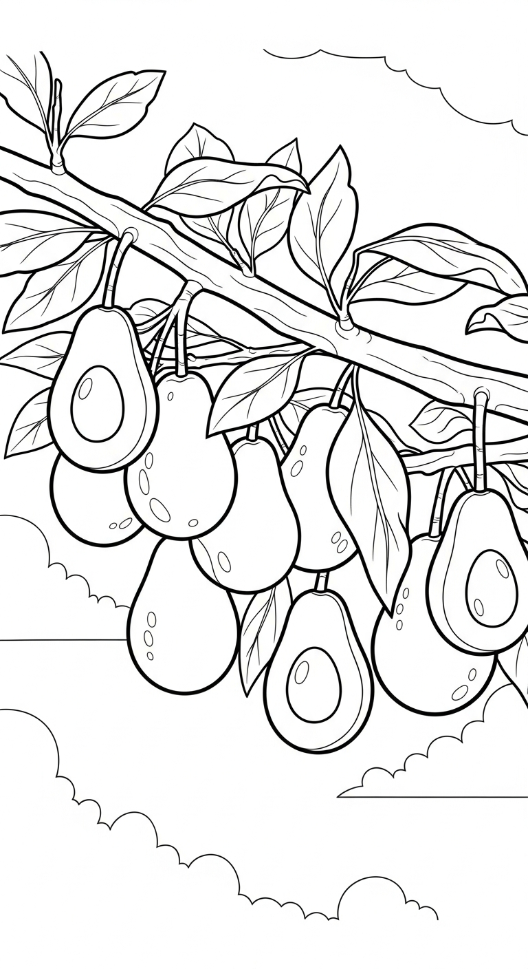 in tranh tô màu bơ cho bé