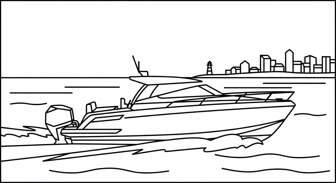 download hình tô màu ca nô cho bé