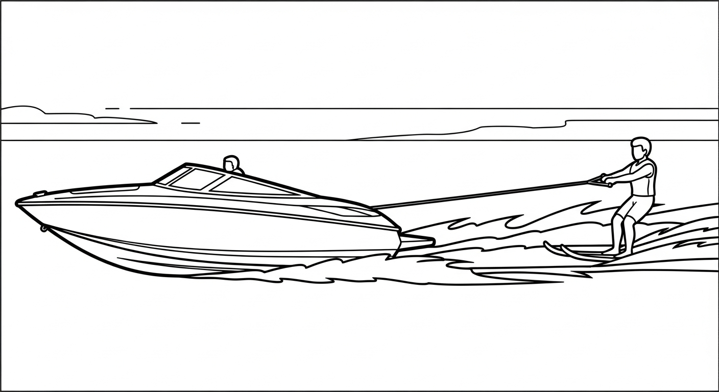 in hình tô màu ca nô miễn phí