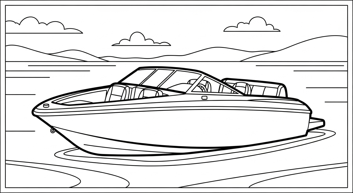 tranh tô màu ca nô cho bé 7-8 tuổi