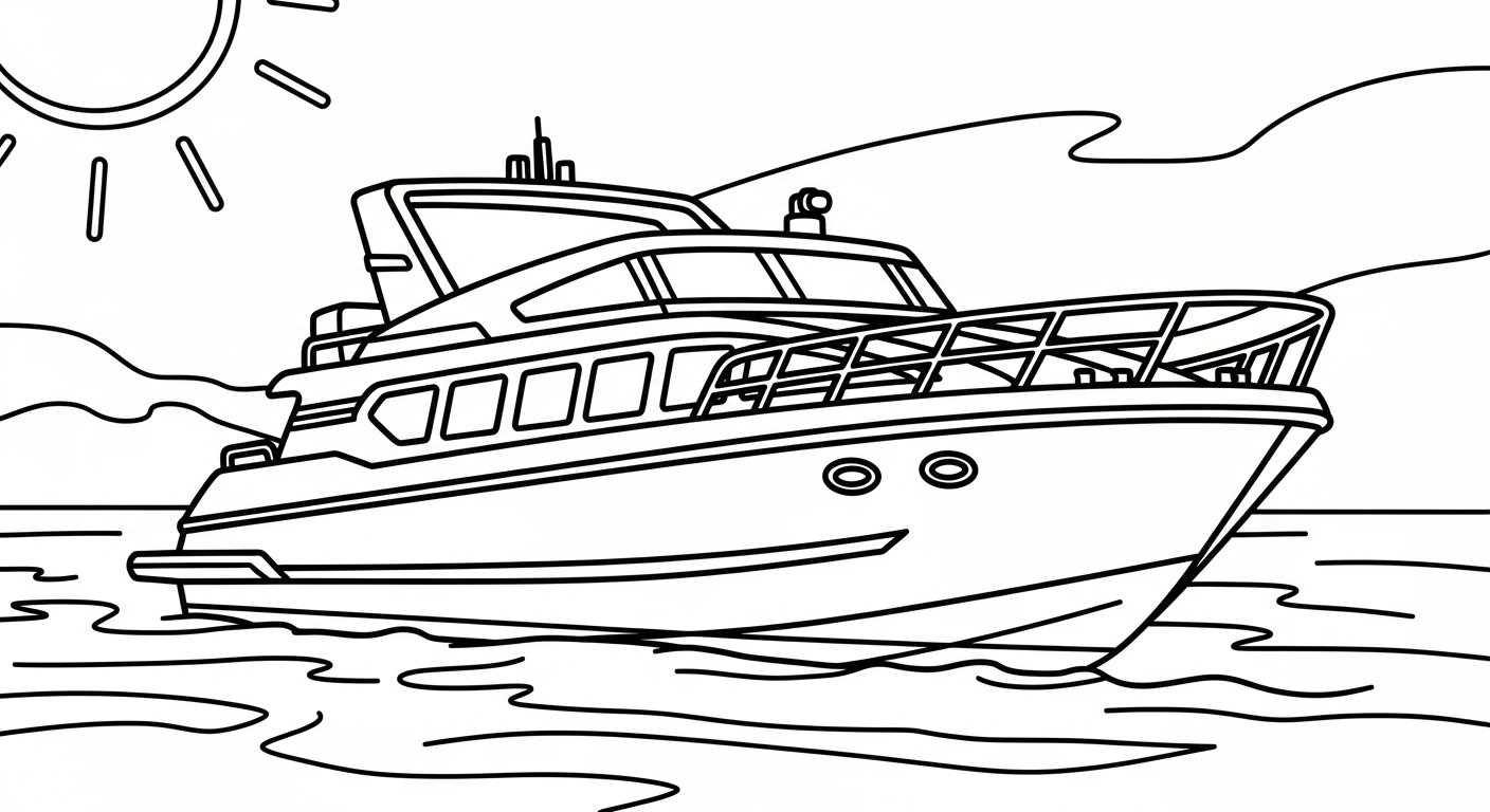 tải hình tô màu ca nô cho bé