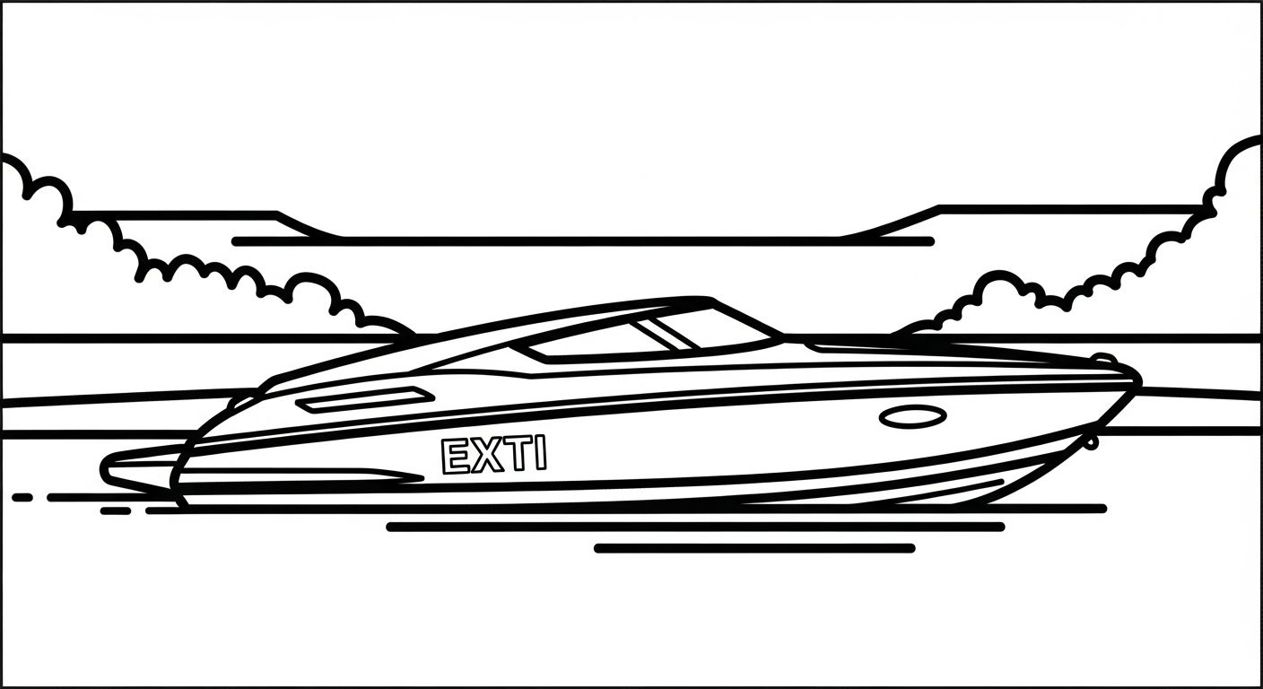 in tranh tô màu ca nô cho bé 6 tuổi