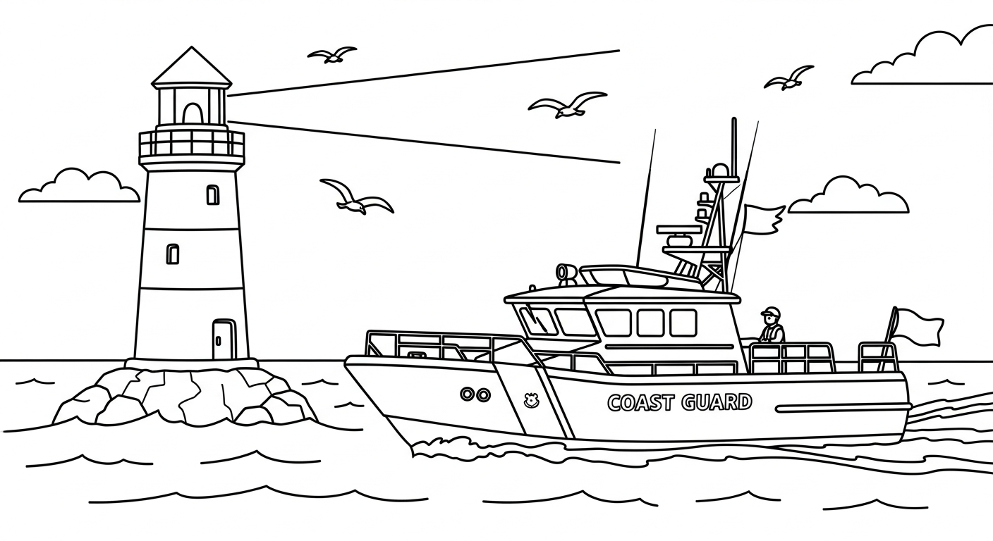 hình tô màu ca nô cho bé 4 tuổi miễn phí