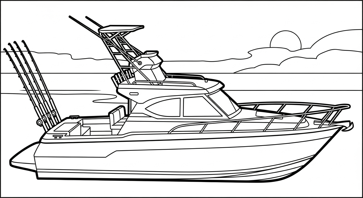 in hình tô màu ca nô miễn phí 1