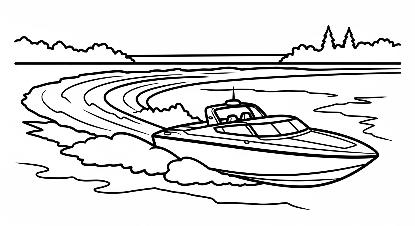 file tranh tô màu ca nô cho bé in