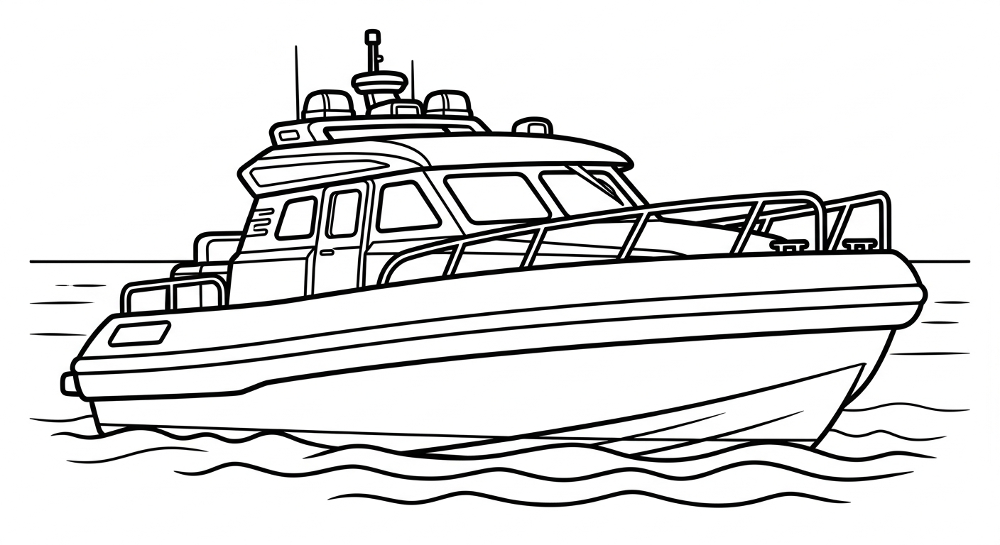 tranh tô màu ca nô cho bé 7 tuổi miễn phí