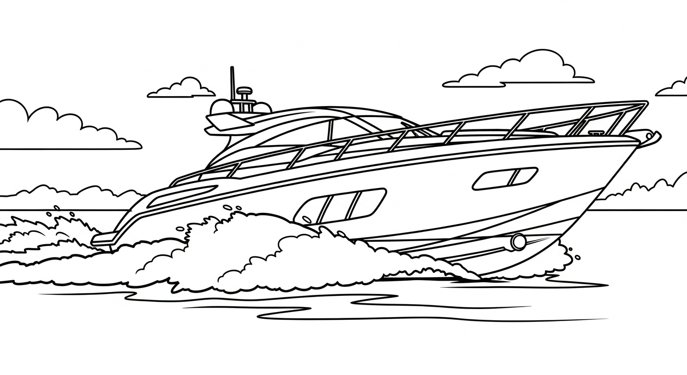 tải tranh tô màu ca nô cho bé 5 tuổi