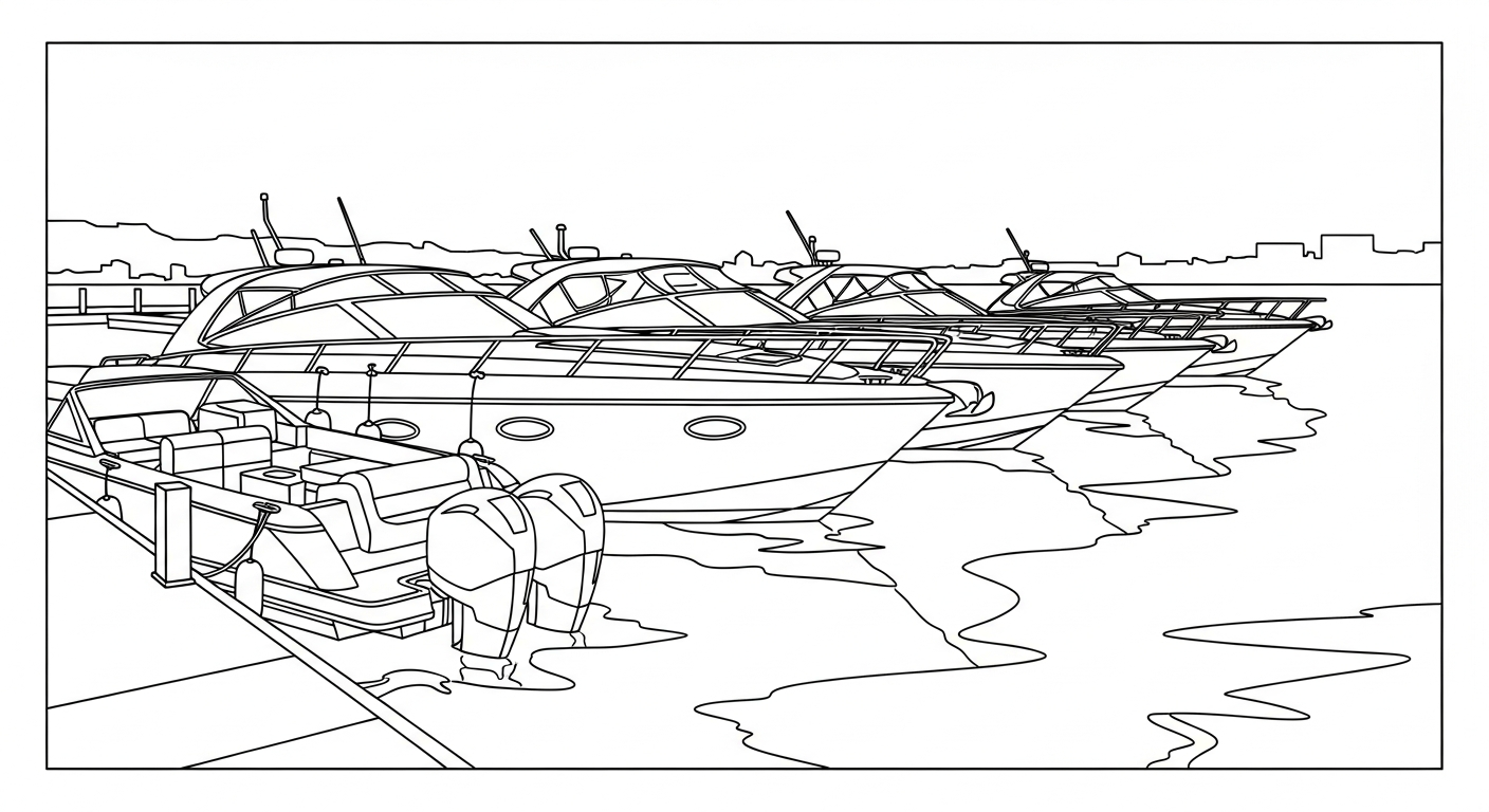 tải tranh tô màu ca nô cho bé miễn phí