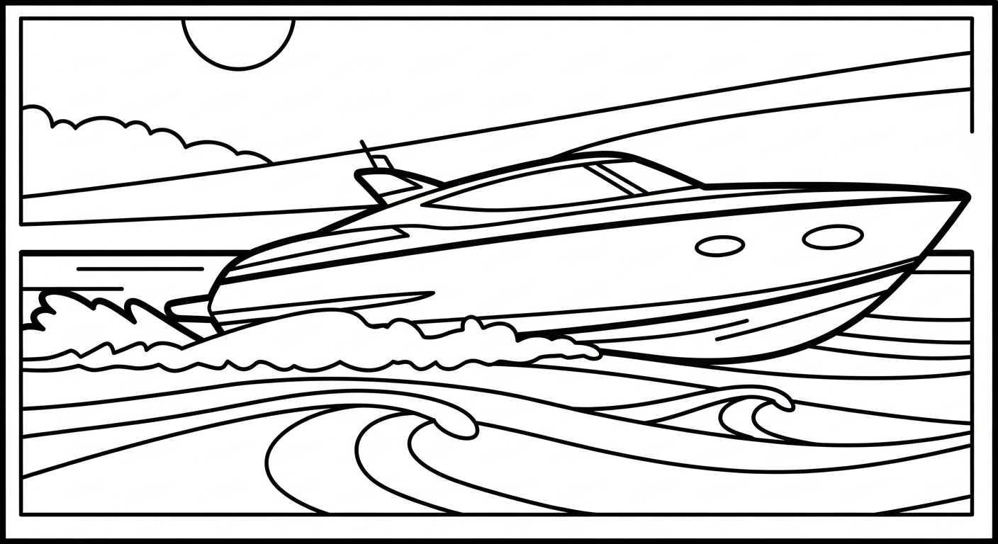 tải hình tô màu ca nô cho bé 5 tuổi