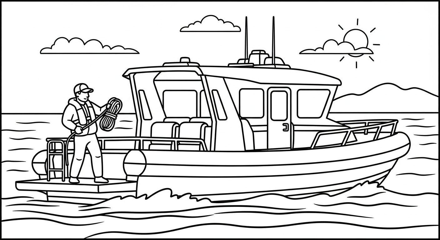 tranh tô màu ca nô cho bé 3 tuổi miễn phí