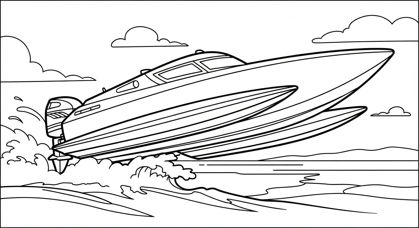 tranh tô màu ca nô cho bé