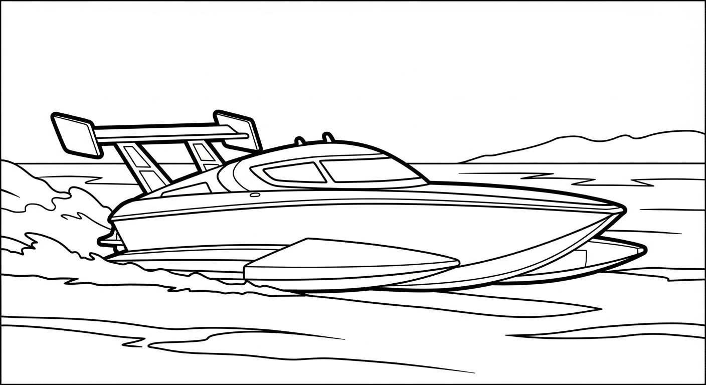 tranh tô màu ca nô cho bé mới nhất 1