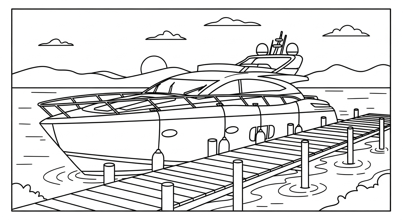 tranh tô màu ca nô cho bé 8 tuổi miễn phí