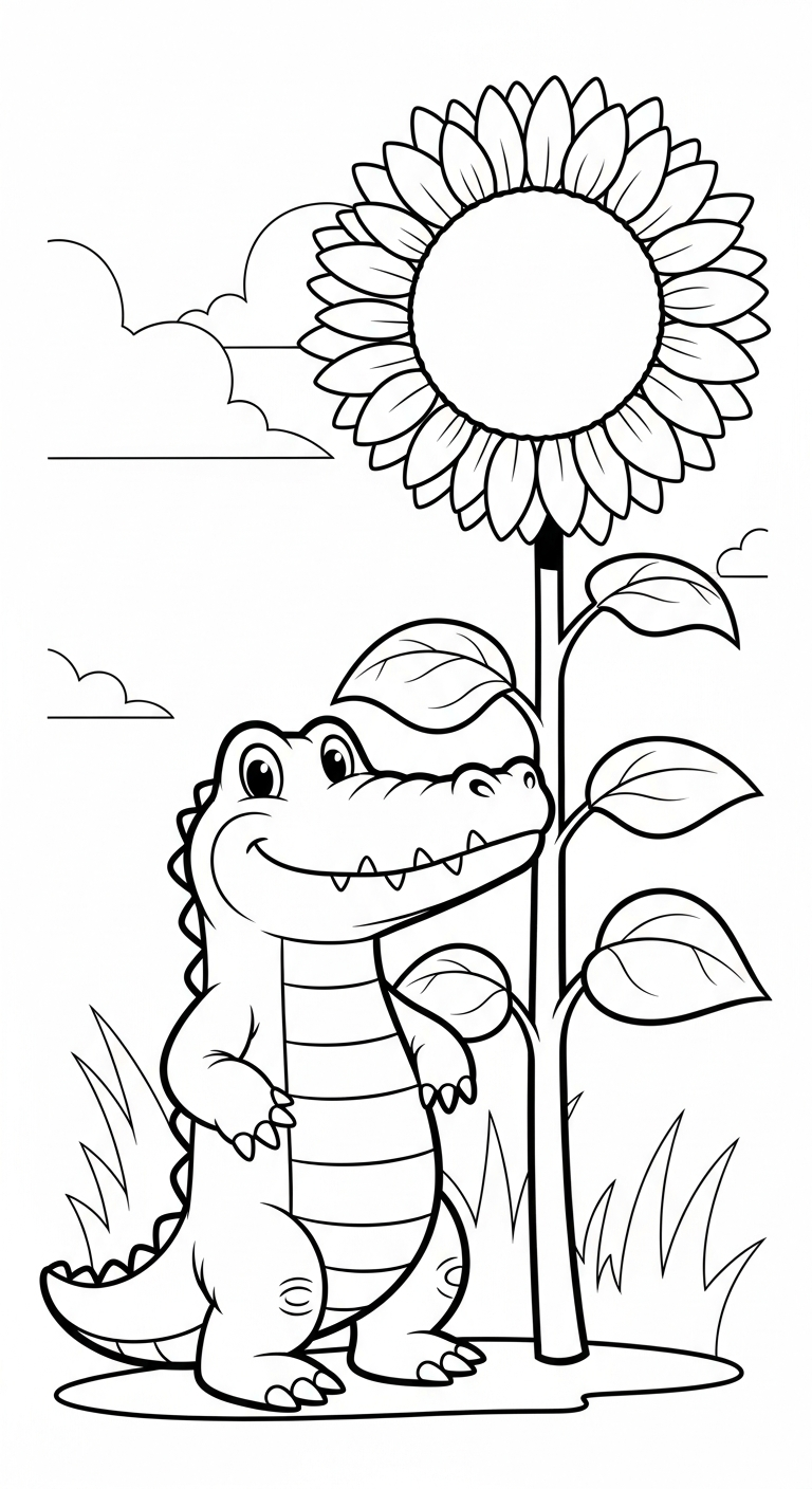 tải hình tô màu cá sấu