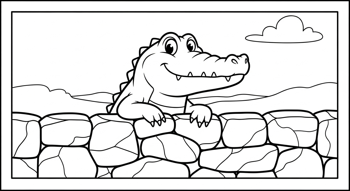tải hình tô màu cá sấu cho bé