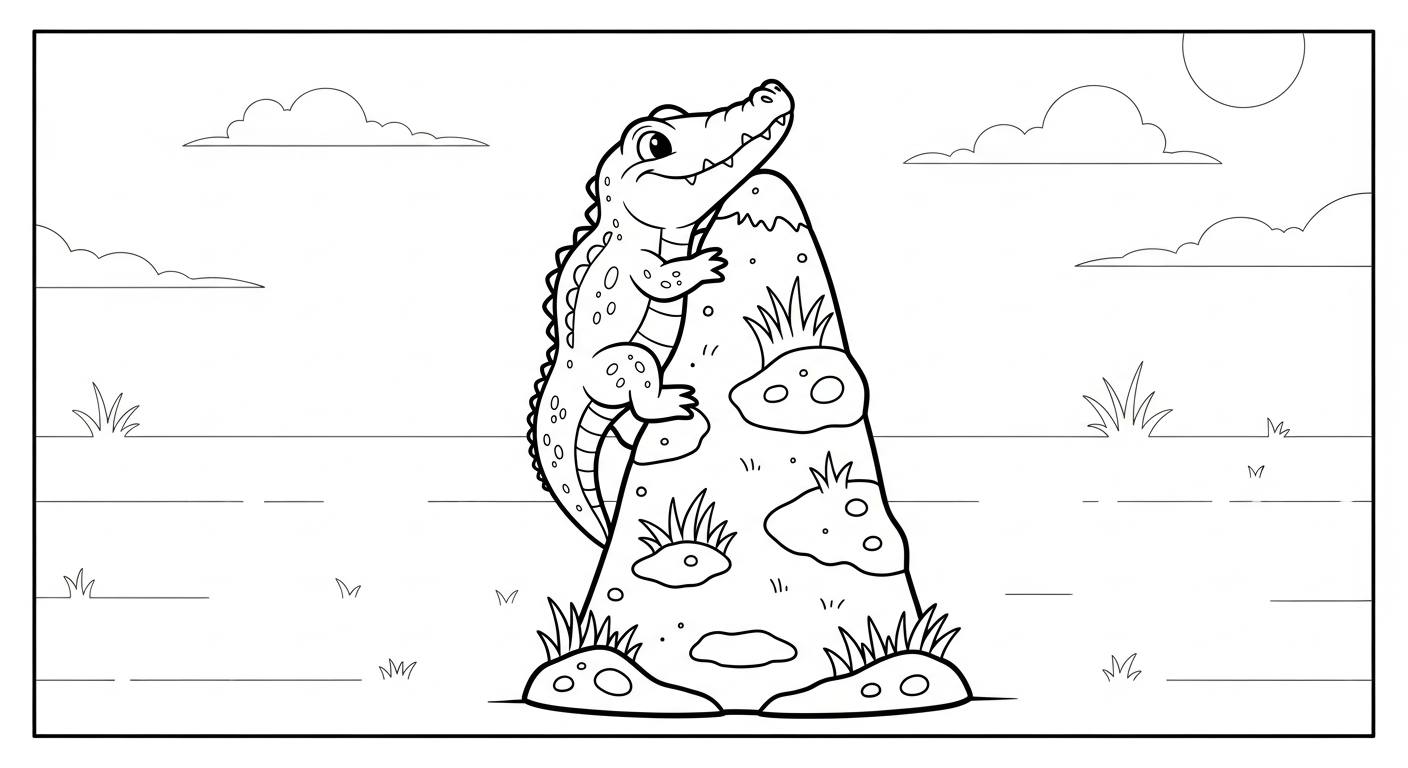 tranh tô màu cá sấu cho bé 5 tuổi miễn phí