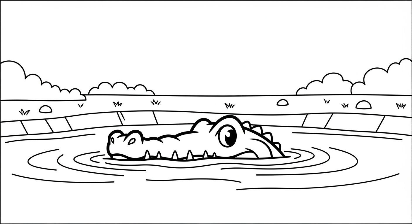 tranh tô màu cá sấu cho bé 6 tuổi miễn phí