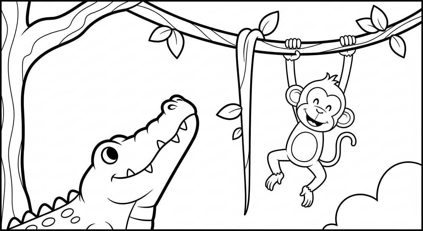 tải hình tô màu cá sấu chất lượng cao 1