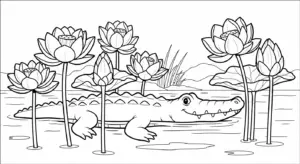 tranh tô màu cá sấu cho bé đơn giản