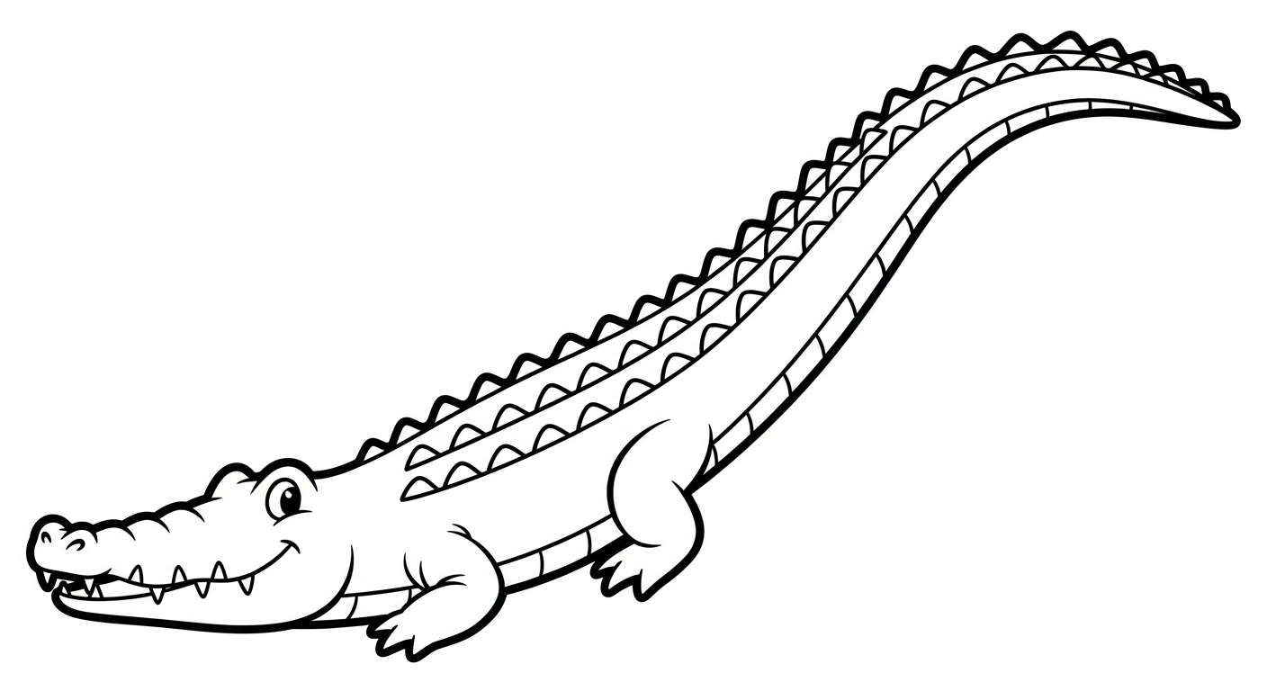 hình tô màu cá sấu cho bé