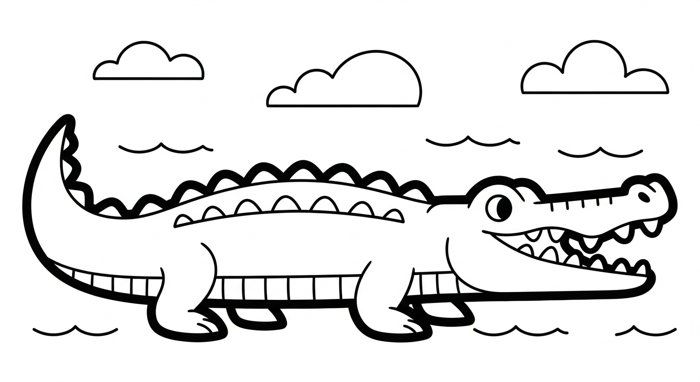 hình tô màu cá sấu cho bé 5 tuổi miễn phí 1