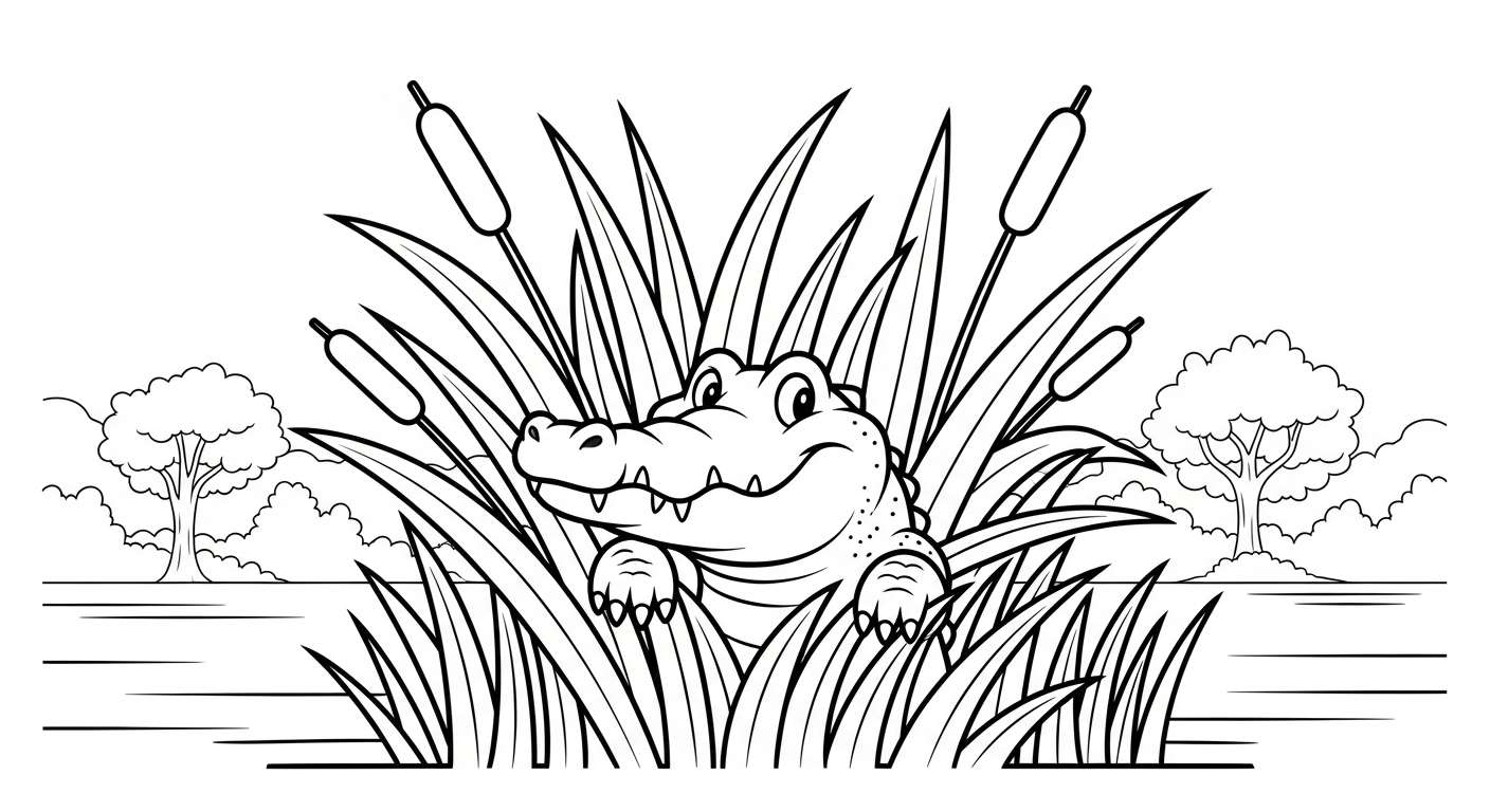 tranh tô màu cá sấu in ngay