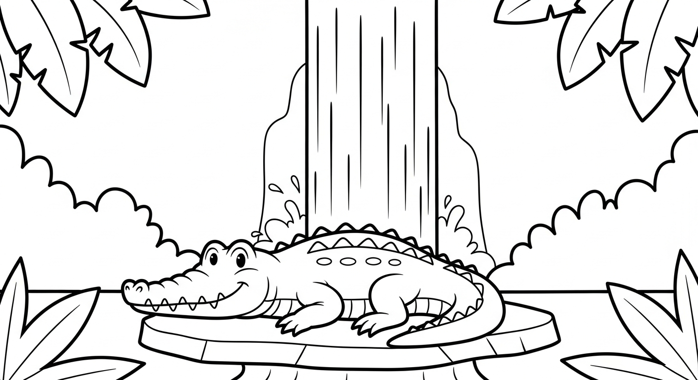 in hình tô màu cá sấu cho bé 3 tuổi