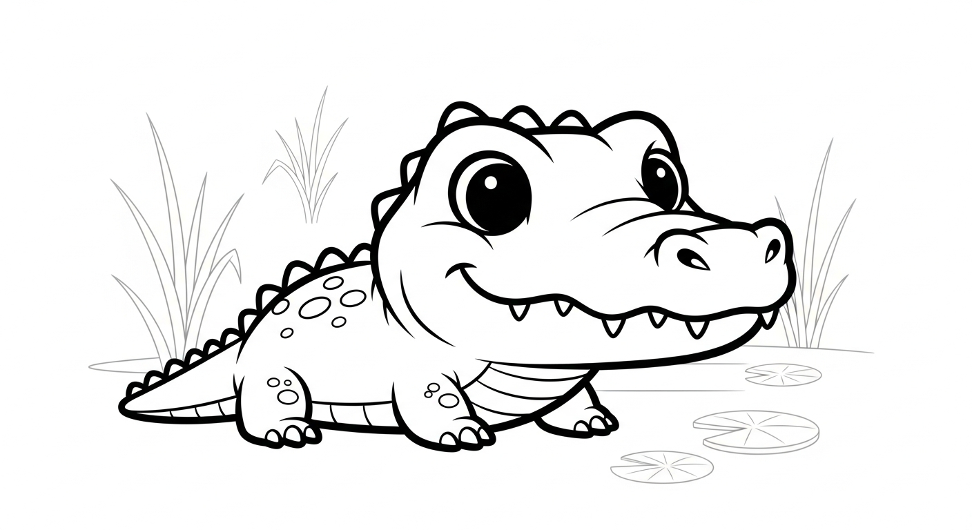 tải hình tô màu cá sấu cho bé 7 tuổi