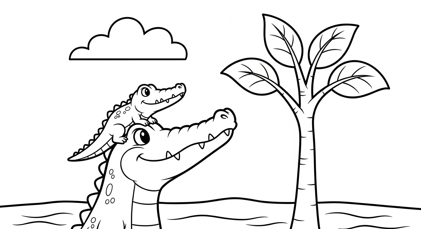 tải tranh tô màu cá sấu chất lượng cao