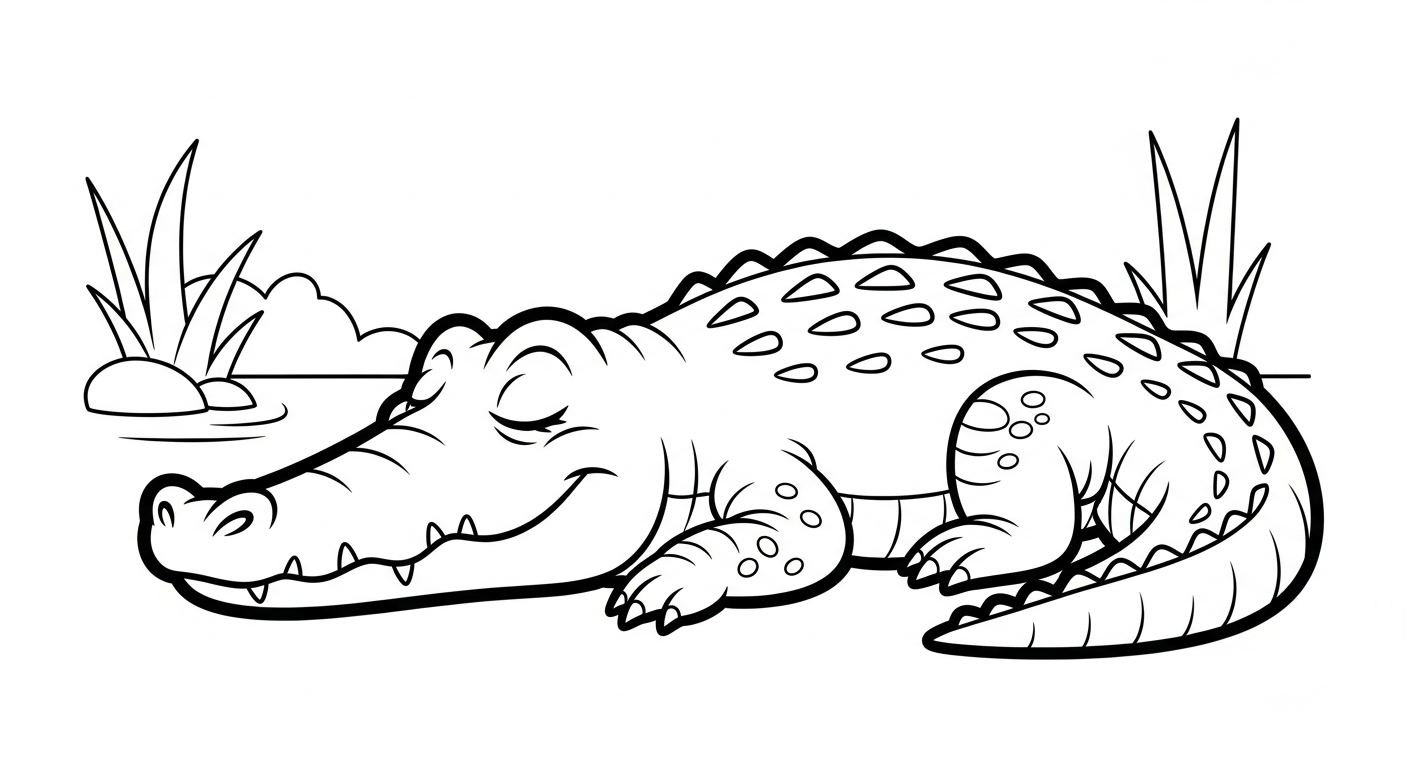 download tranh tô màu cá sấu miễn phí