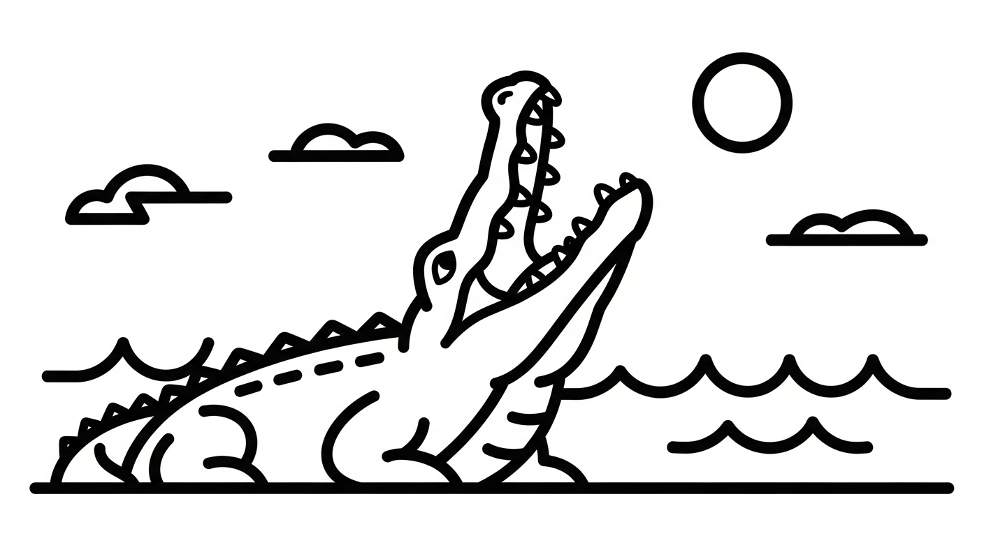 tải tranh tô màu cá sấu không mất tiền