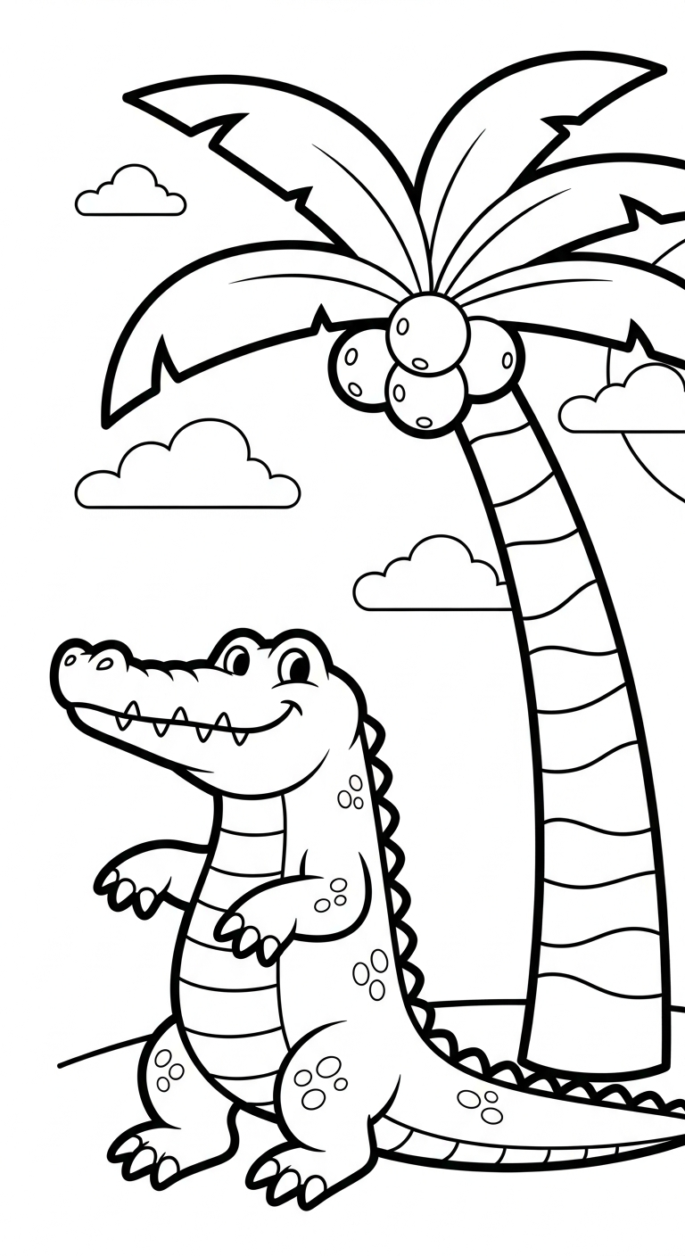 tải hình tô màu cá sấu chất lượng cao