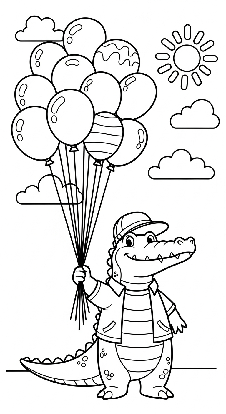 in tranh tô màu cá sấu cho bé 6 tuổi