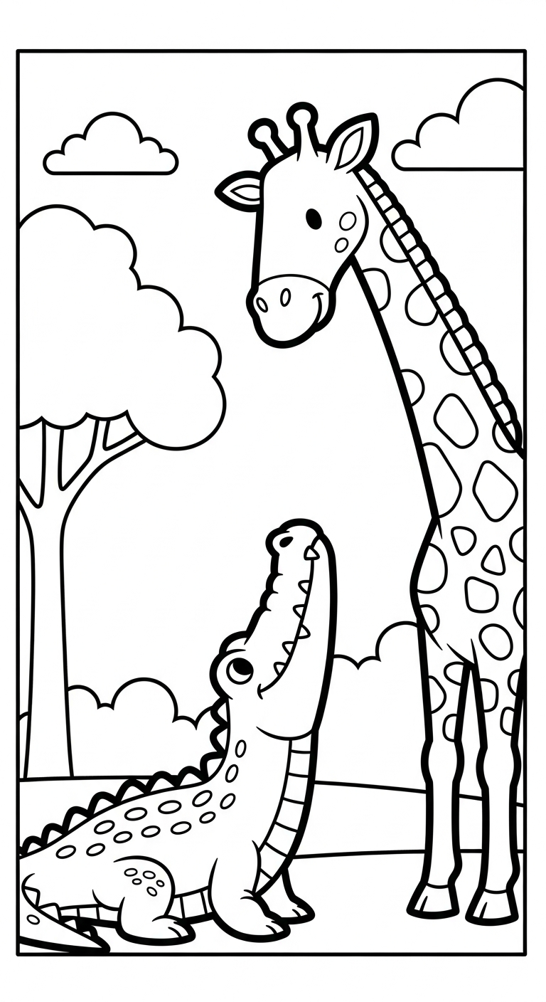 in tranh tô màu cá sấu miễn phí