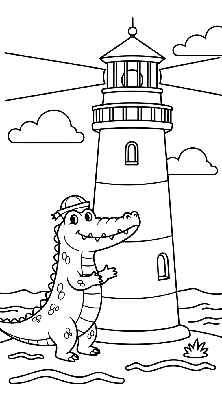 tải hình tô màu cá sấu cho bé miễn phí