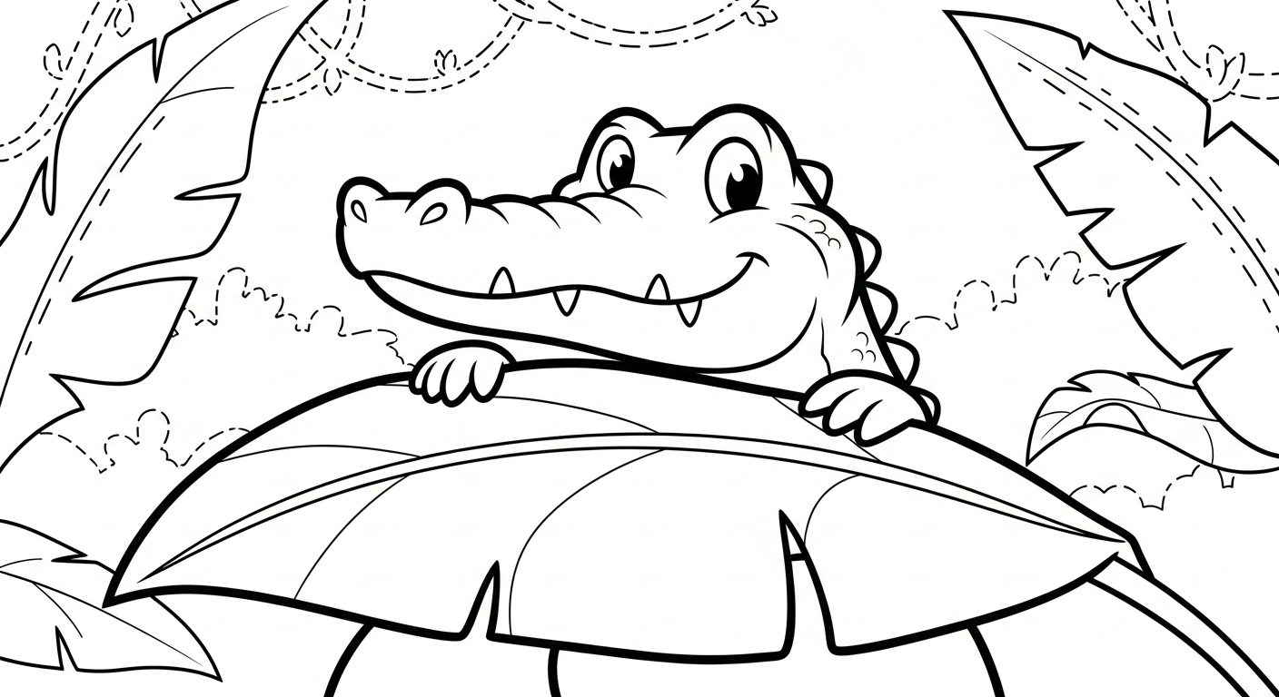 in tranh tô màu cá sấu cho bé 6 tuổi 2