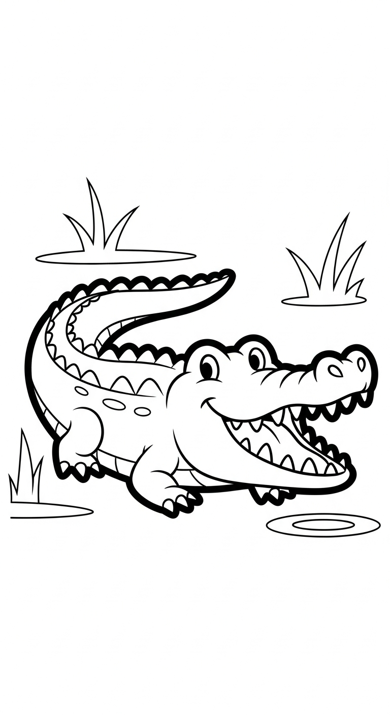 tranh tô màu cá sấu cho bé 6 tuổi