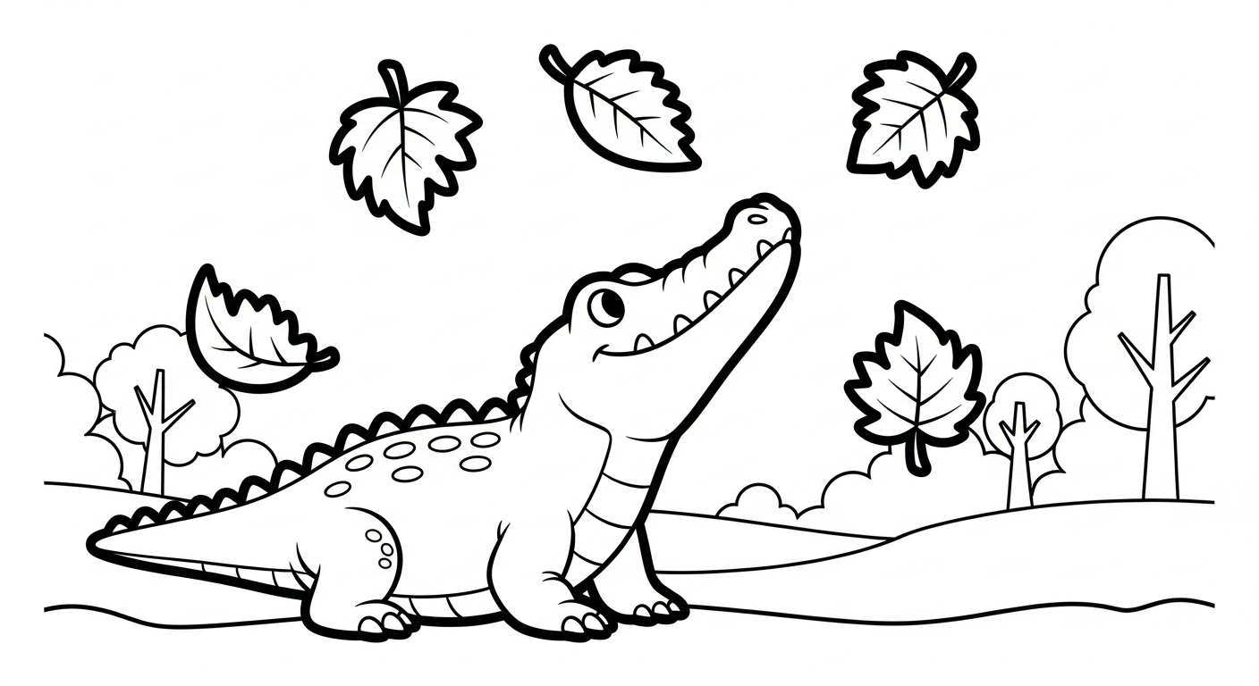 in tranh tô màu cá sấu cho bé 6 tuổi 1
