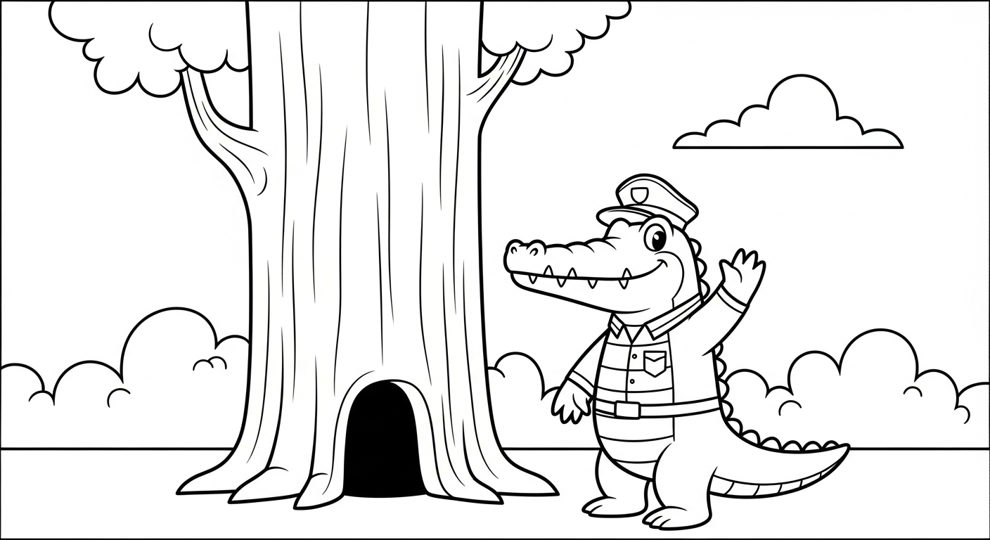 tải tranh tô màu cá sấu cho bé 6 tuổi