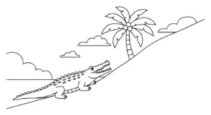 in tranh tô màu cá sấu miễn phí