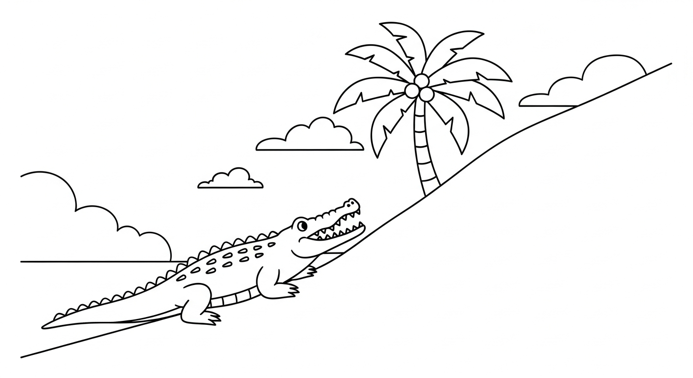 in tranh tô màu cá sấu miễn phí 1