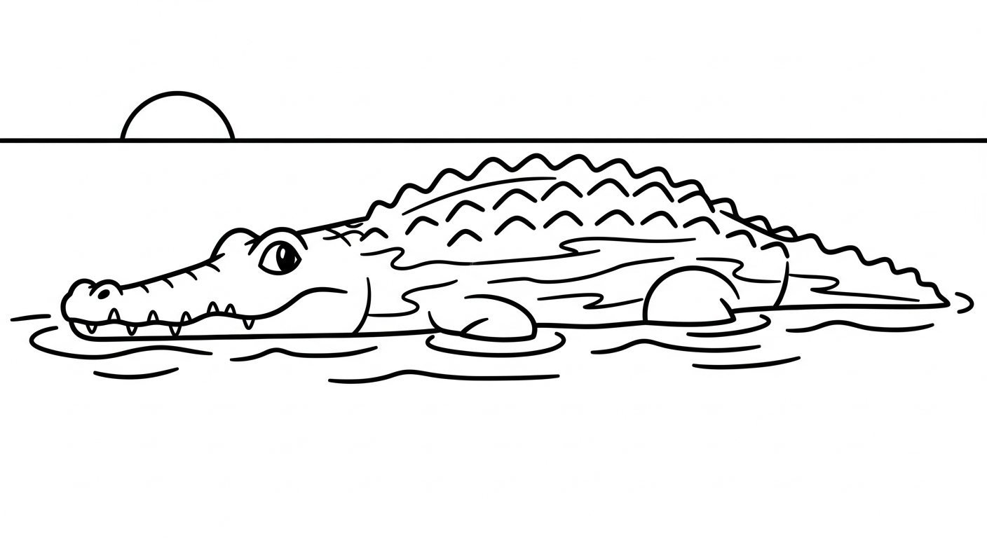 hình tô màu cá sấu cho bé 4 tuổi miễn phí 1