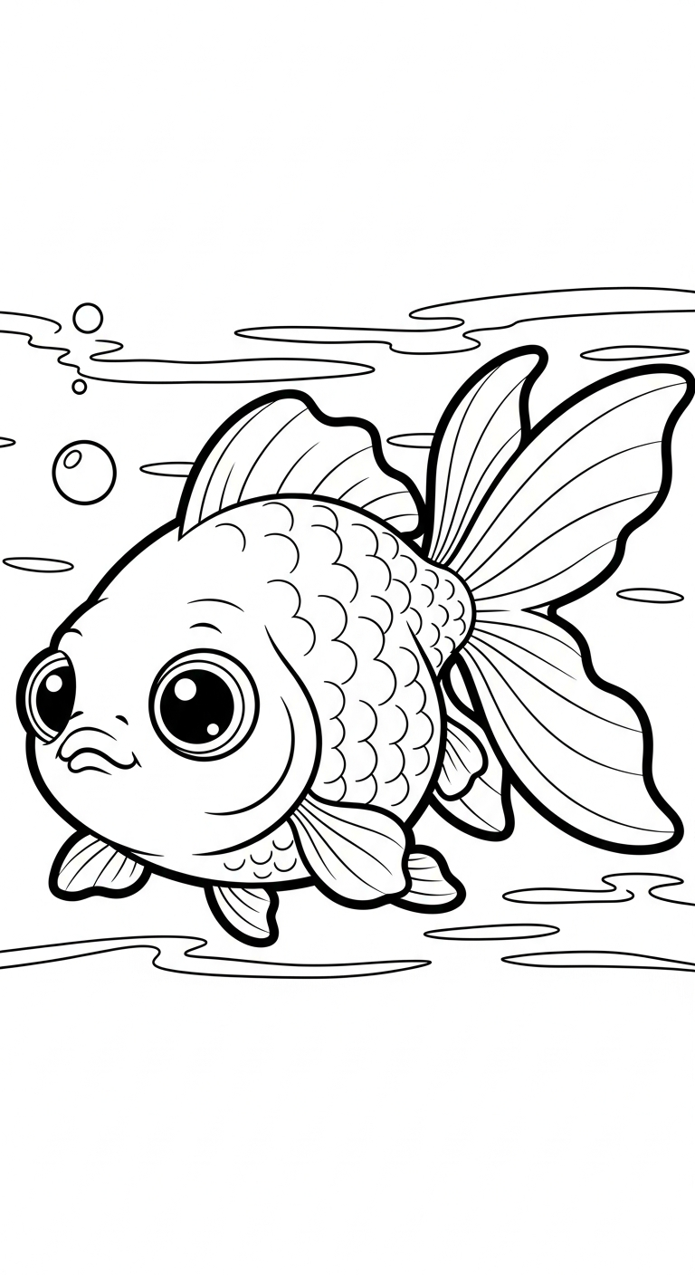 tranh tô màu cá vàng cho bé 5 tuổi