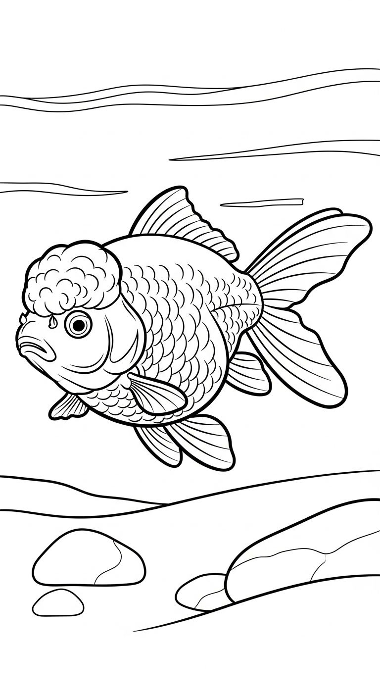 hình tô màu cá vàng cho bé 5 tuổi