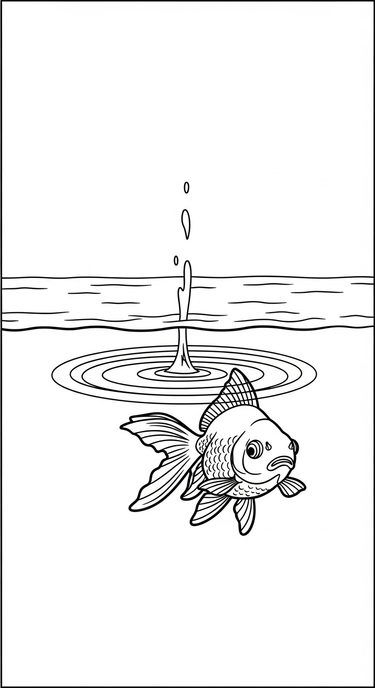 in tranh tô màu cá vàng cho bé 4 tuổi