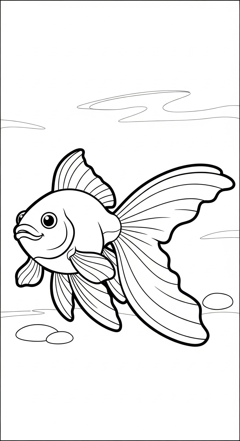 file pdf hình tô màu cá vàng cho bé 1