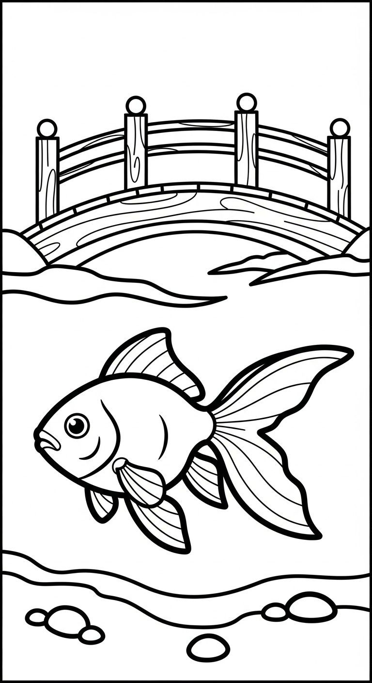 in tranh tô màu cá vàng