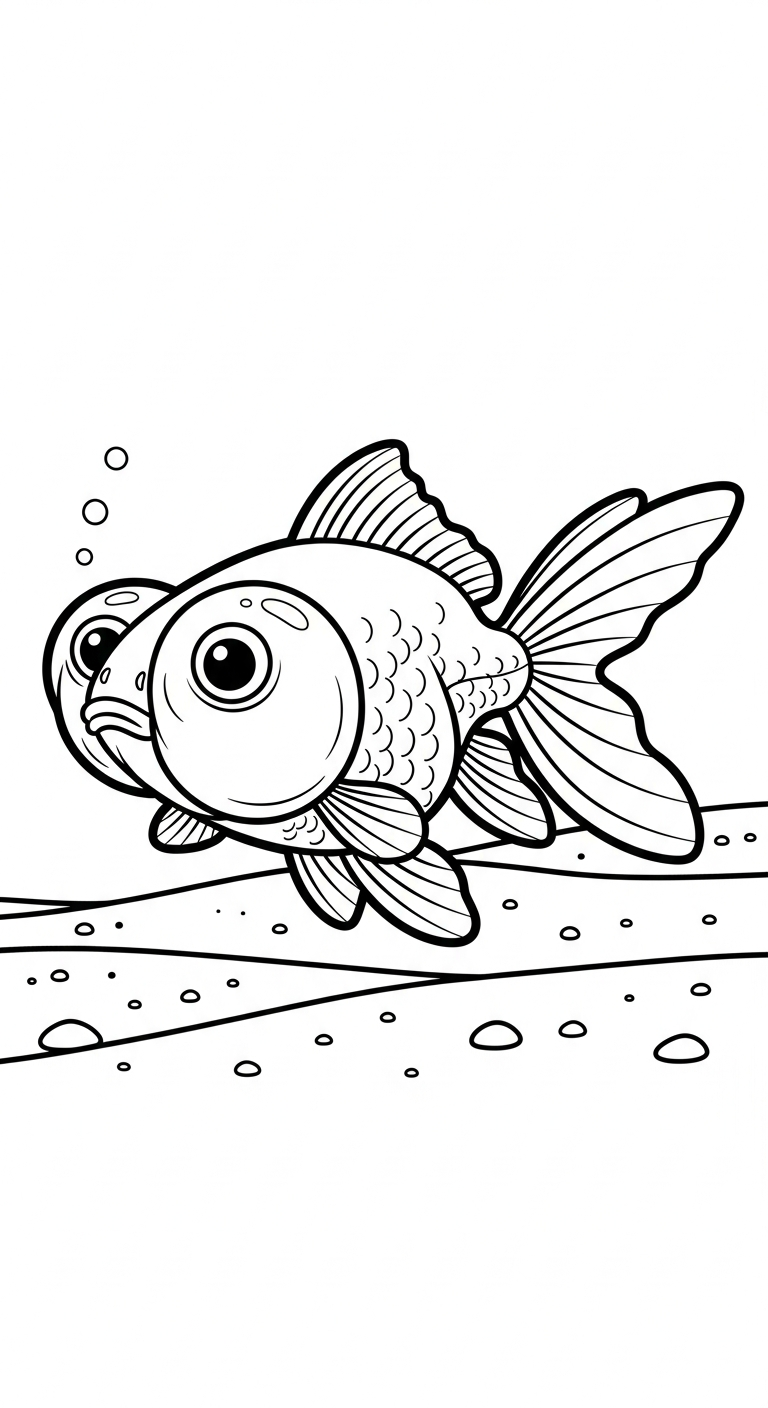 tranh tô màu cá vàng miễn phí